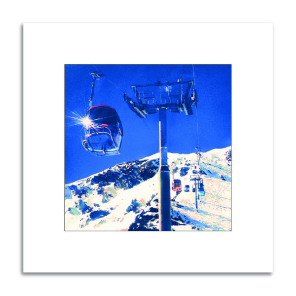 télécabine plattières3 3vallée montagne hiver ski affiche décorations