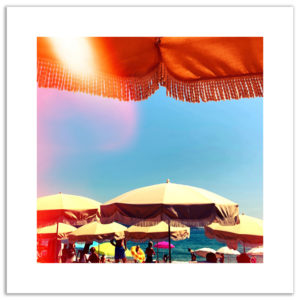 photo plage du lavandou été summer vintage parasols bord de mer affiche décoration murale art photographie art print