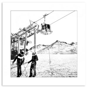 photo graphique art affiche noir et blanc meribel mottaret les 3 vallées artprint ski montagne neige hiver décoration murale plattières