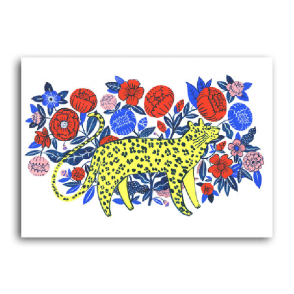 leopard in garden agathe singer sergeant paper affiche art print décoration murale giclée print