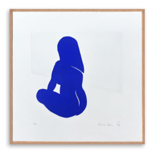femme bleu gravure art artiste art print à la main affiche encadrée cadeau décoration intérieur murale tableaux